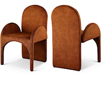 Contemporary Velvet Upholstered Dining Arm Chair