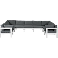 Nizuc Grey Water Resistant Fabric Outdoor Patio Modular Sectional