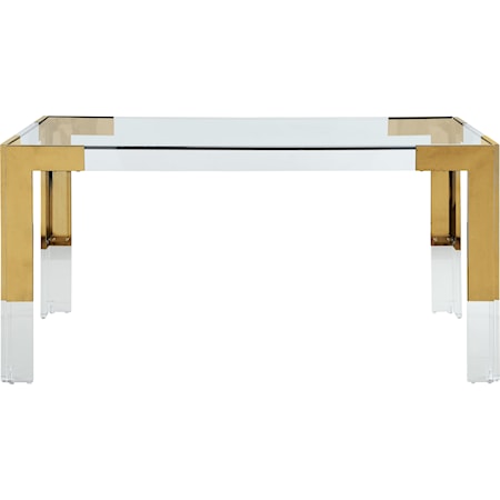 Contemporary Casper Dining Table Gold Stainless Steel