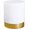 Meridian Furniture Deco White End Table with Gold Base