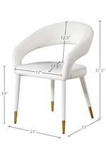 Meridian Furniture Destiny Contemporary Upholstered Cream Velvet Dining Chair