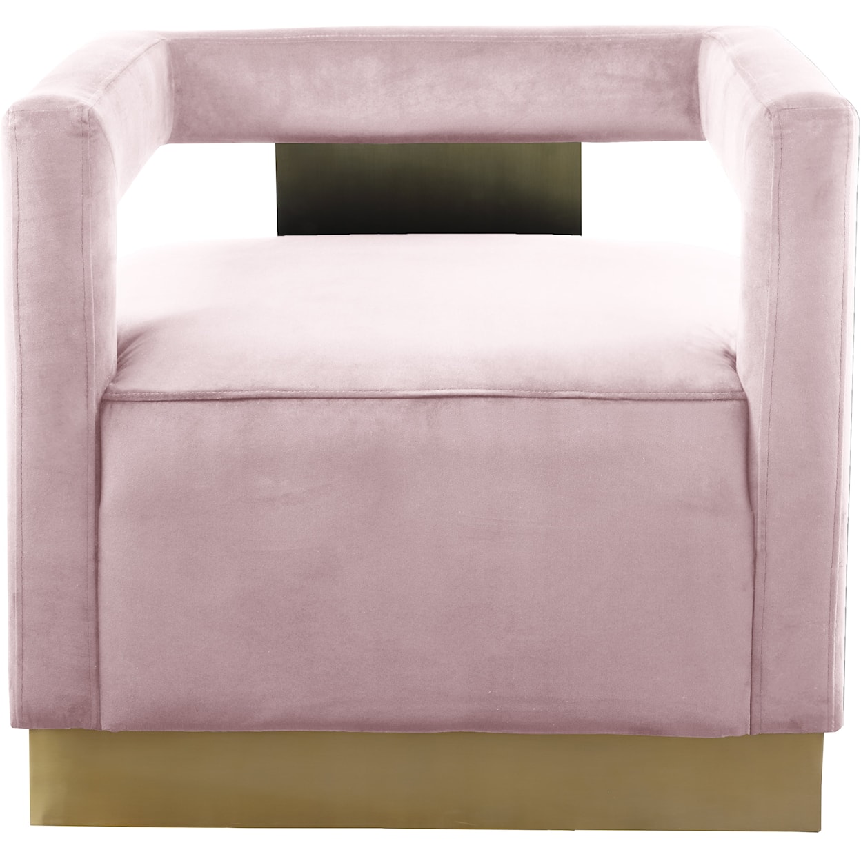 Meridian Furniture Armani Pink Velvet Accent Chair with Gold Base