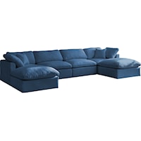 Plush Navy Velvet Standard Comfort Modular Sectional