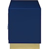 Meridian Furniture Cosmopolitan Navy Lacquer Side Table with Gold Base