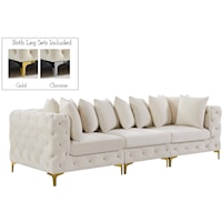 Tremblay Cream Velvet Modular Sofa