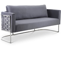 Contemporary Casa Sofa Grey Velvet