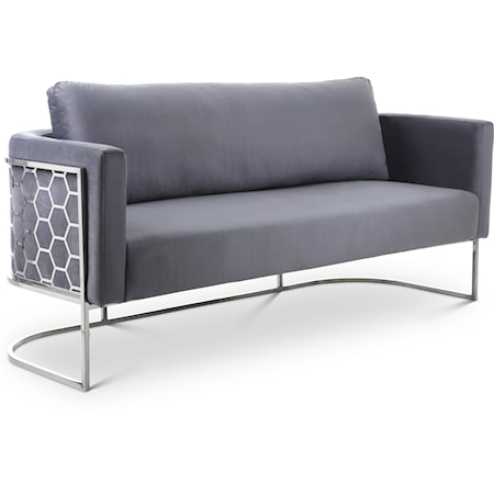 Contemporary Casa Sofa Grey Velvet