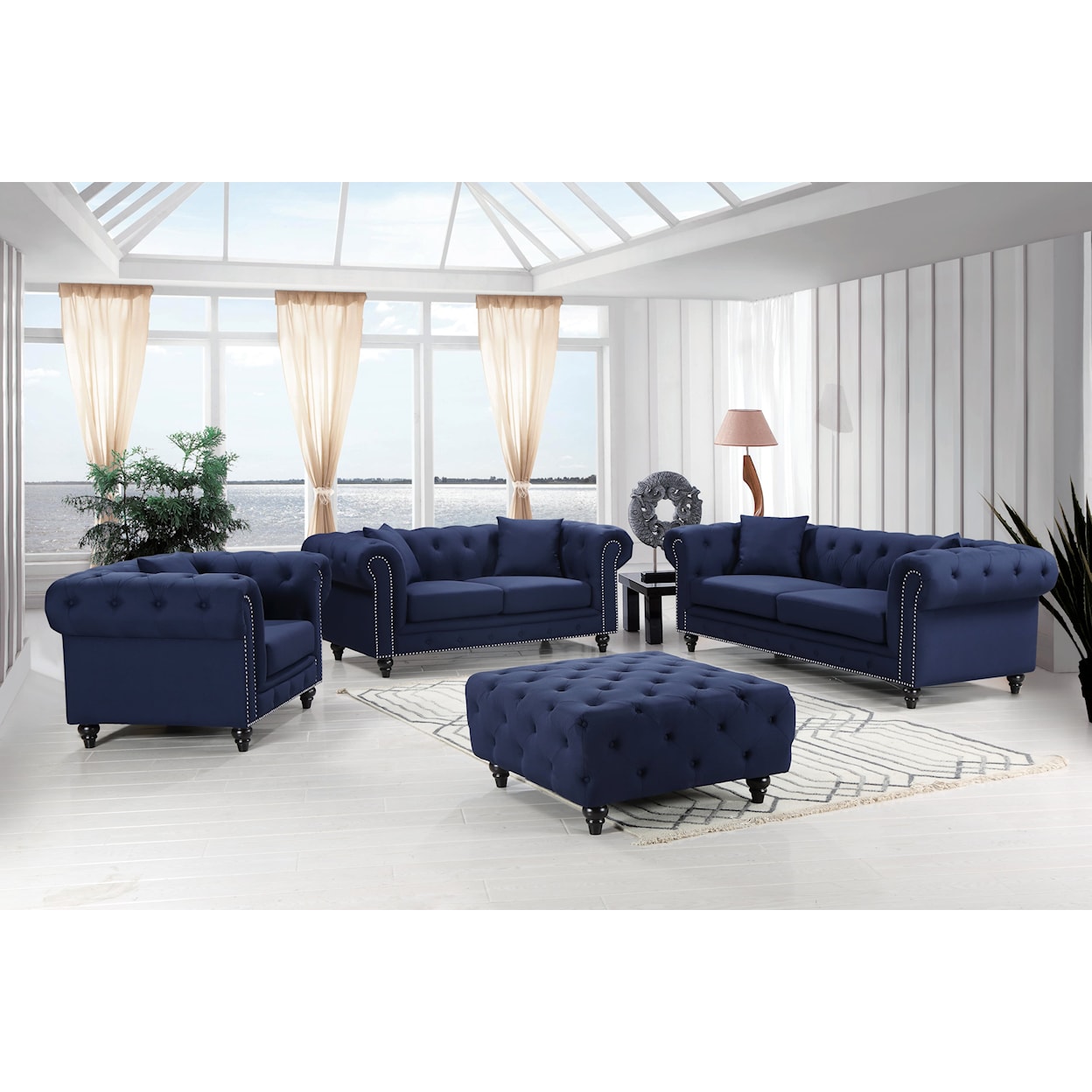 Meridian Furniture Chesterfield Ottoman