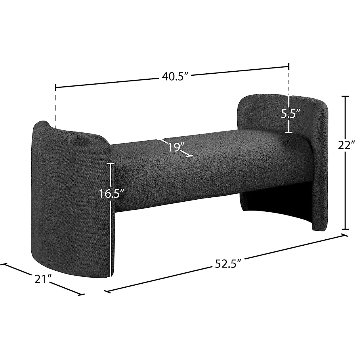 Meridian Furniture Peyton Bench