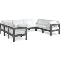 Nizuc White Water Resistant Fabric Outdoor Patio Modular Sectional