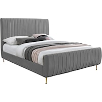 Contemporary Velvet Queen Bed