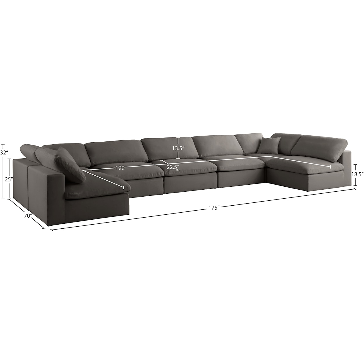 Meridian Furniture Plush Standard Comfort Modular Sectional