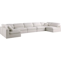 Plush Cream Velvet Standard Comfort Modular Sectional