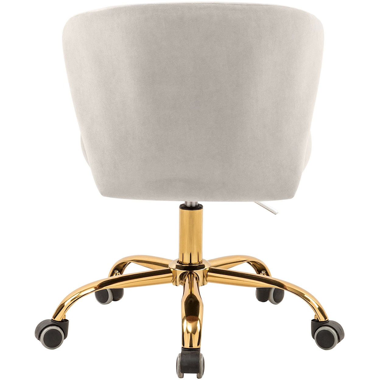 Meridian Furniture Finley Cream Velvet Office Chair with Gold Base