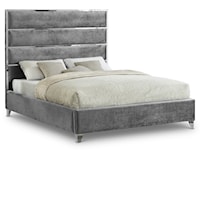 Contemporary Velvet King Bed