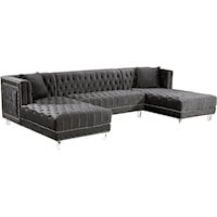 Moda Grey Velvet 3Pc. Sectional