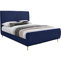 Contemporary Velvet Queen Bed