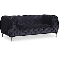 Mercer Black Velvet Loveseat