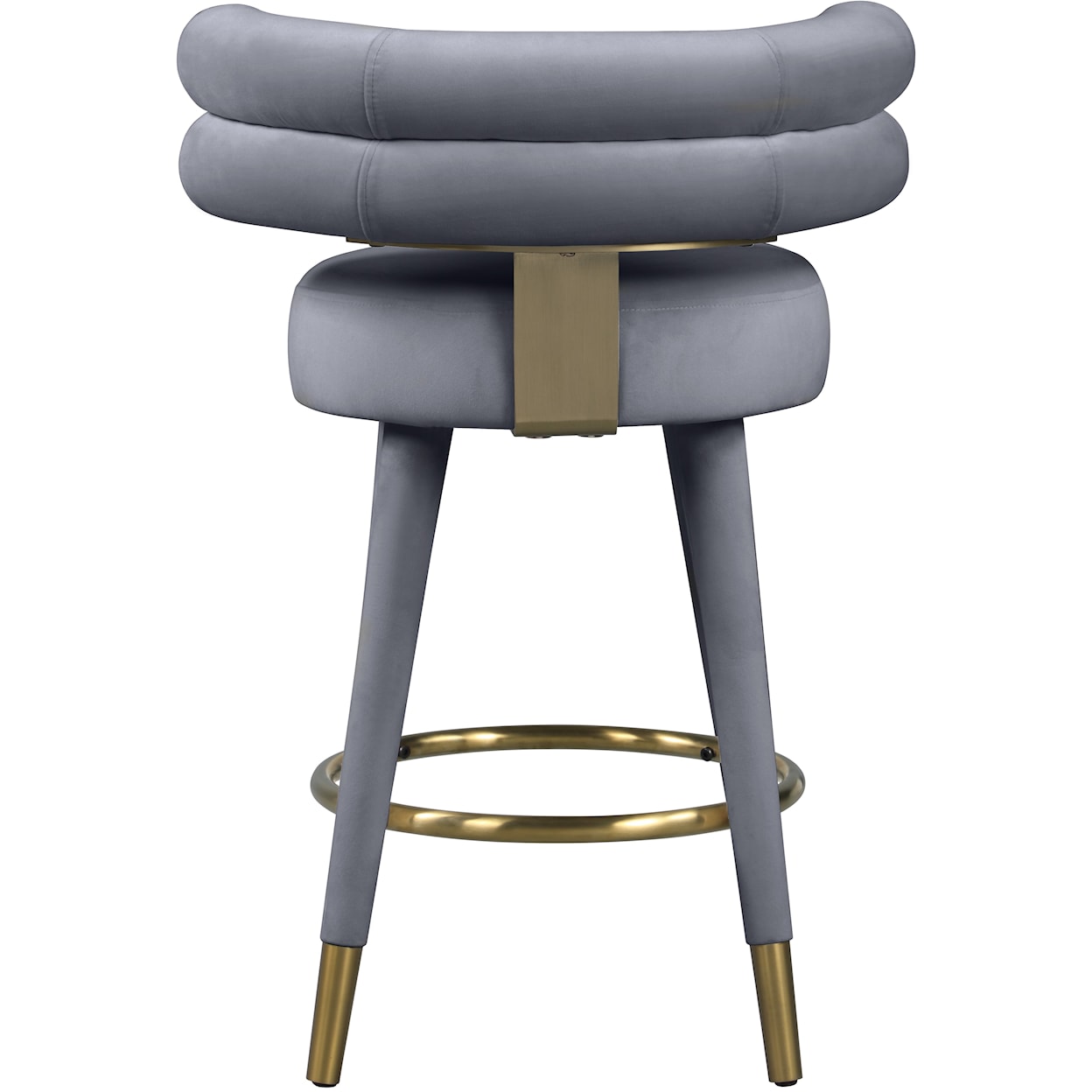 Meridian Furniture Fitzroy Upholstered Grey Velvet Counter Stool