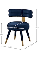 Meridian Furniture Fitzroy Contemporary Upholstered Navy Velvet Dining Chair
