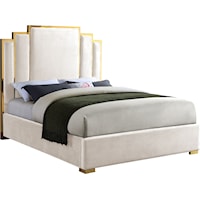 Hugo Cream Velvet King Bed