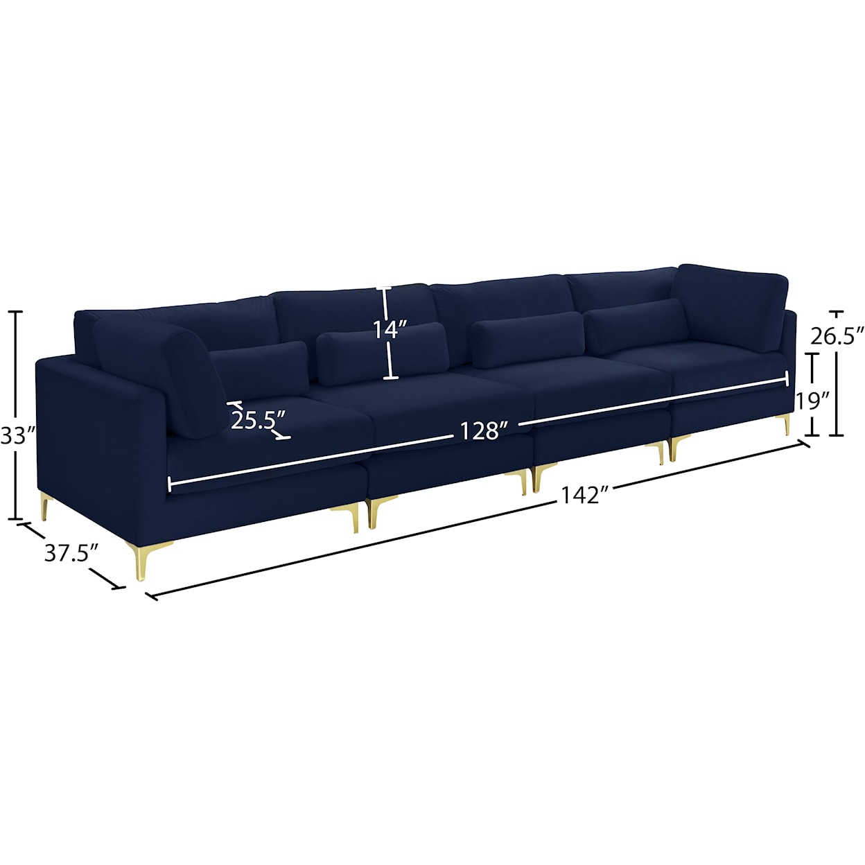 Meridian Furniture Julia Modular Sofa (4 Boxes)