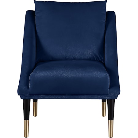 Contemporary Elegante Accent Chair Navy Velvet