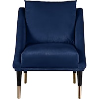 Contemporary Elegante Accent Chair Navy Velvet