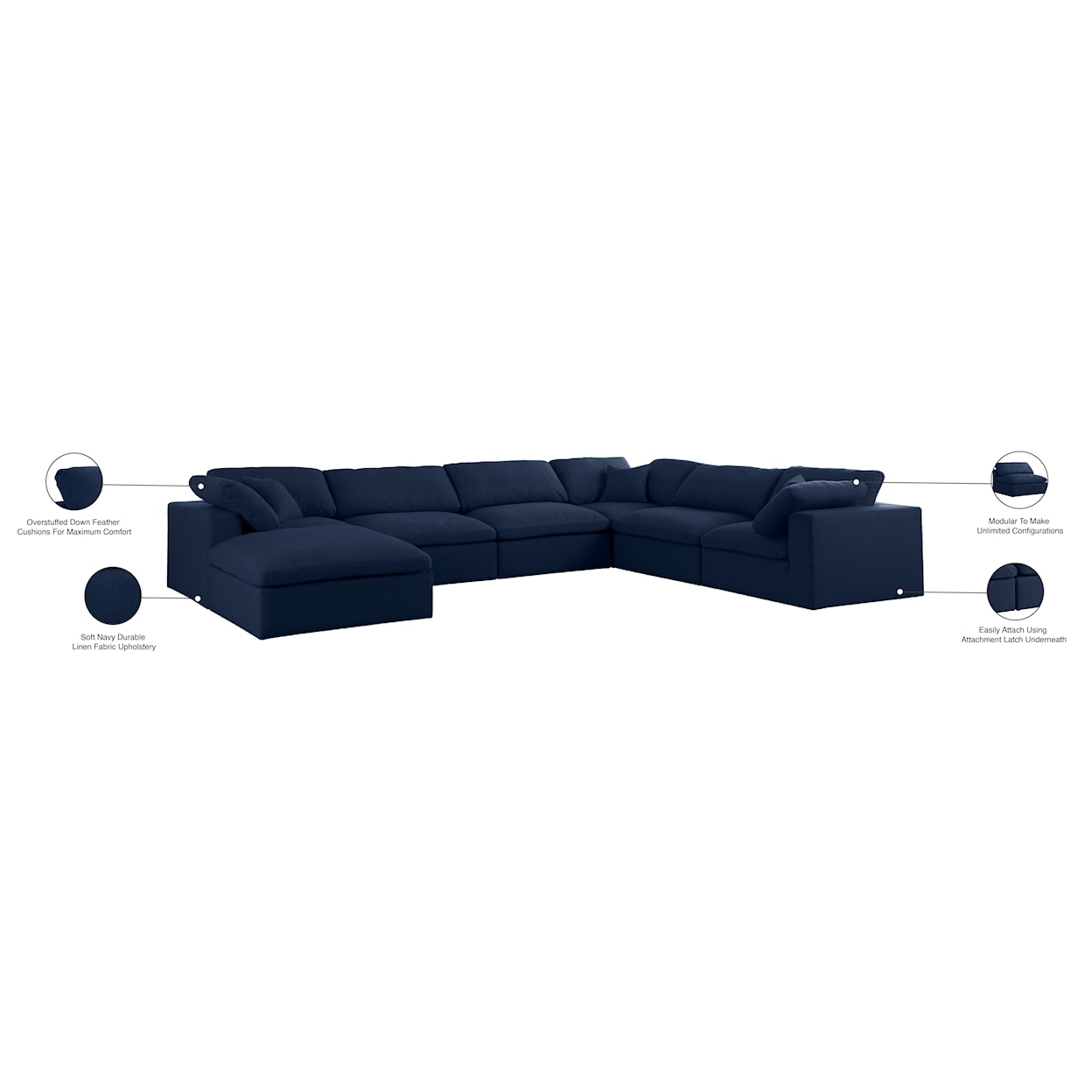 Meridian Furniture Serene Deluxe Comfort Modular Sectional