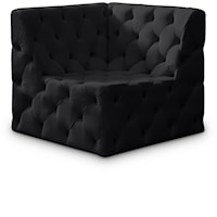 Tuft Black Velvet Corner Chair
