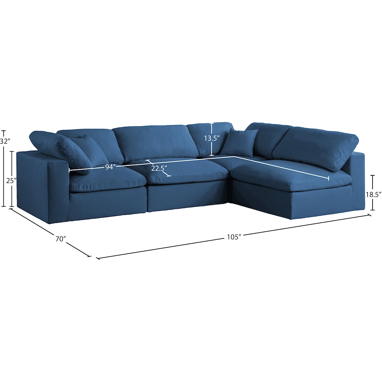 Meridian Furniture Plush Standard Comfort Modular Sectional