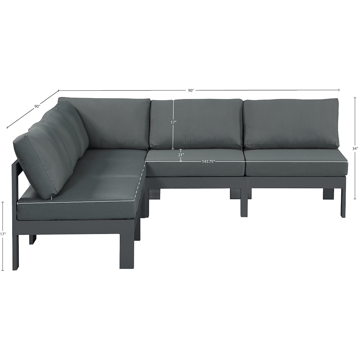 Meridian Furniture Nizuc Modular Sectional