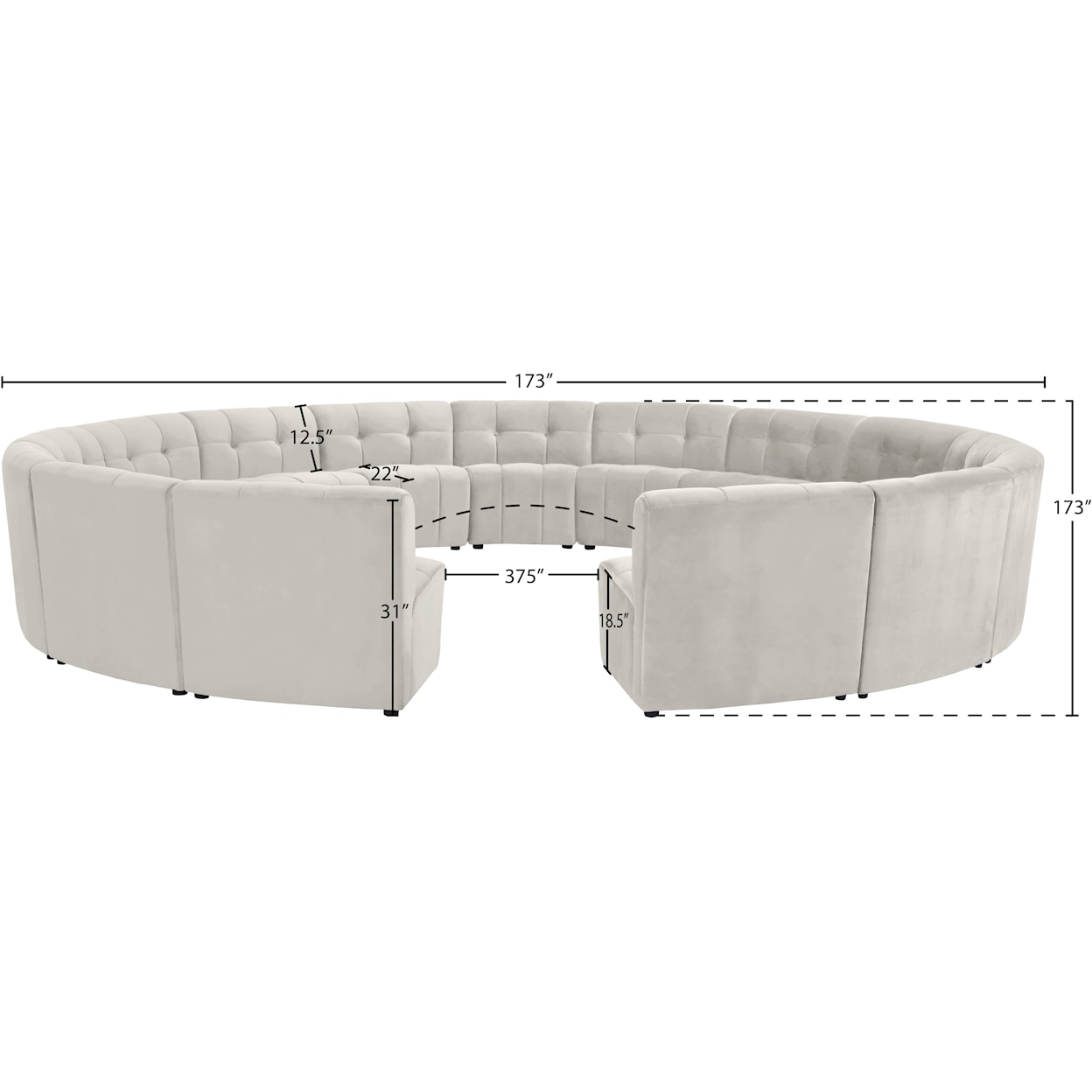 Meridian Furniture Limitless 15pc. Modular Sectional