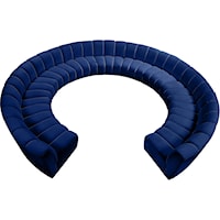 Infinity Navy Velvet 11Pc. Modular Sectional