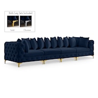 Tremblay Navy Velvet Modular Sofa