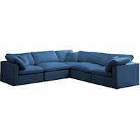 Plush Navy Velvet Standard Comfort Modular Sectional