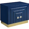 Meridian Furniture Cosmopolitan Navy Lacquer Side Table with Gold Base