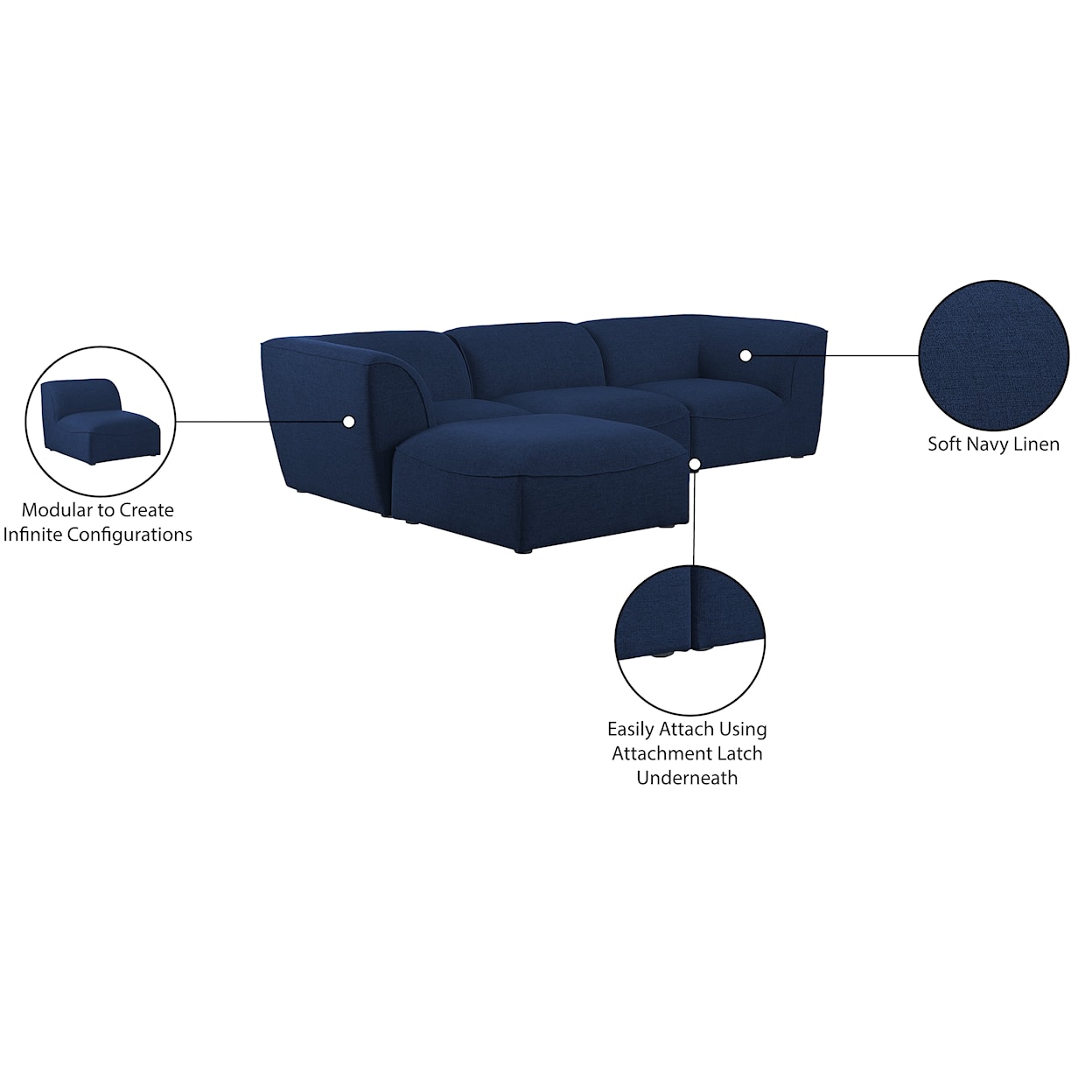 Meridian Furniture Miramar Modular Sectional