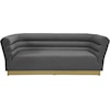 Meridian Furniture Bellini Grey Velvet Sofa with Gold Steel Base