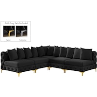 Tremblay Black Velvet Modular Sectional