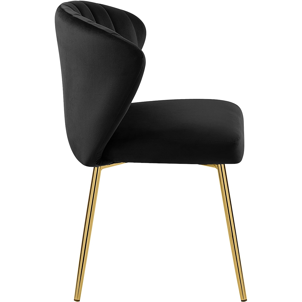 Meridian Furniture Finley Black Velvet Dining Chair with Gold Legs