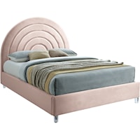Rainbow Pink Velvet Full Bed