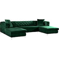 Gail Green Velvet 3Pc. Sectional