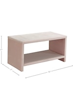 Meridian Furniture Cleo Contemporary Upholstered Pink Velvet Nightstand with Shelving