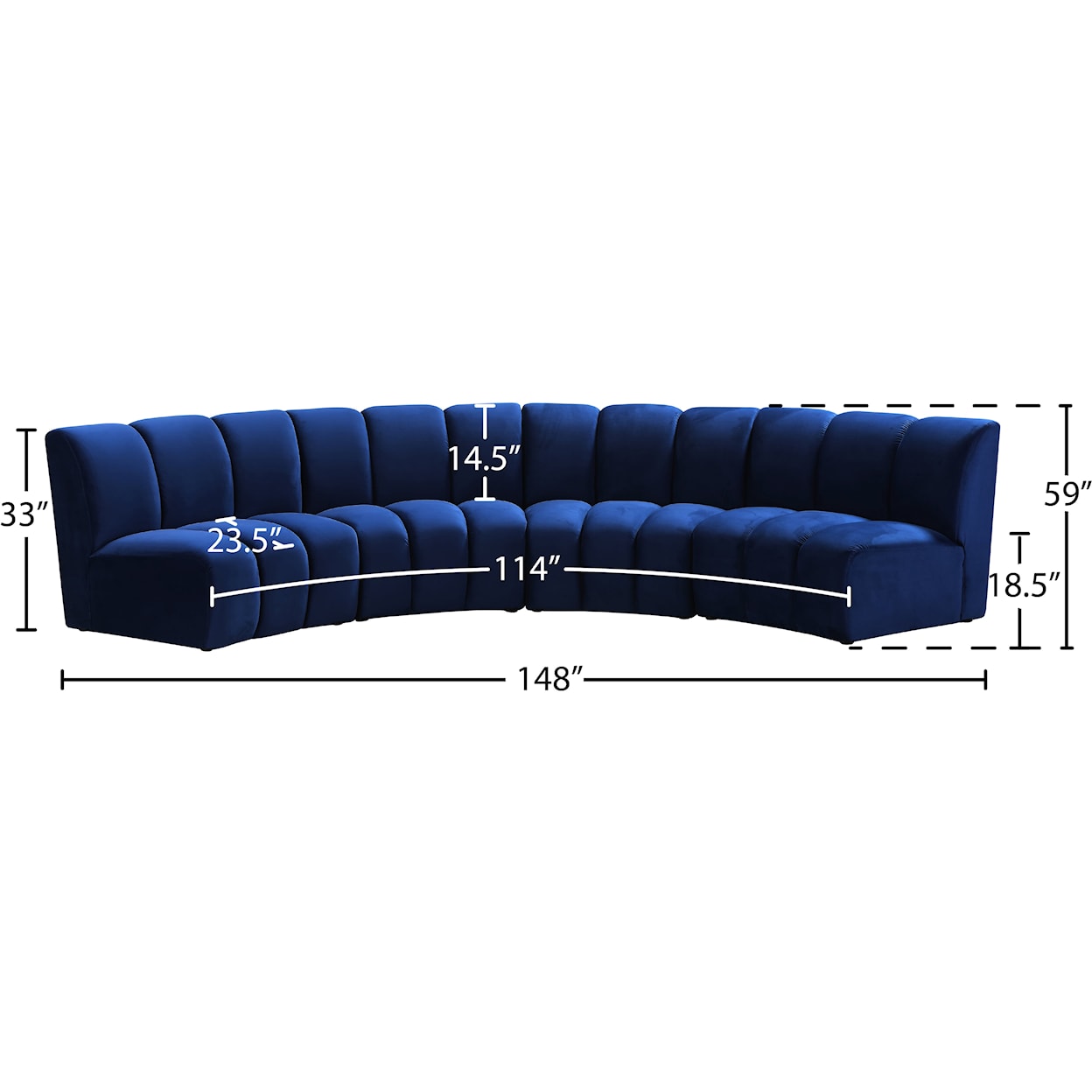 Meridian Furniture Infinity 4pc. Modular Sectional