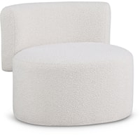 Contemporary Cream Upholstered Boucle Fabric Accent Chair