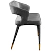 Meridian Furniture Destiny Upholstered Grey Velvet Bench