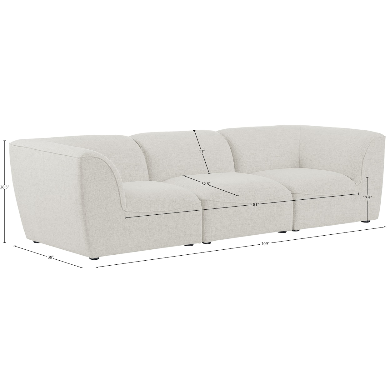 Meridian Furniture Miramar Modular Sofa