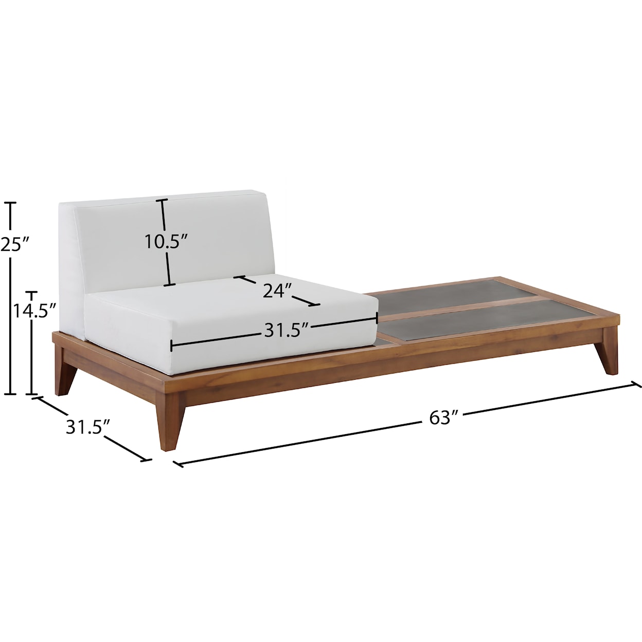 Meridian Furniture Rio Modular Chair w/ Integrated Table