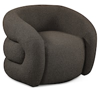 Roxbury Brown Boucle Fabric Swivel Accent Chair